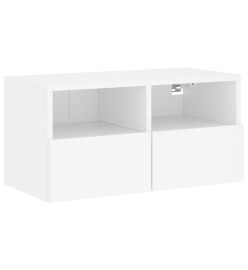 Unités murales TV 4 pcs blanc bois d'ingénierie