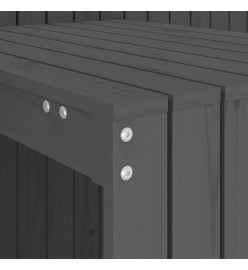 Set de balcon 2 places gris bois de pin massif