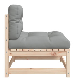 Canapés de jardin sans accoudoirs coussins 2pcs bois massif pin