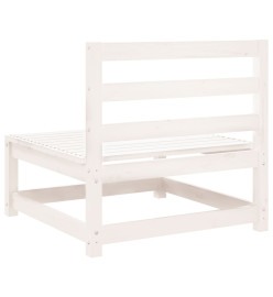 Canapés de jardin sans accoudoirs 3 pcs blanc bois pin massif