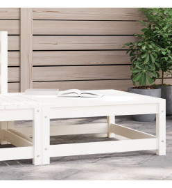 Repose-pied de jardin blanc 70x70x30 cm bois de pin massif