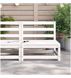 Canapé de jardin sans accoudoirs blanc bois de pin massif