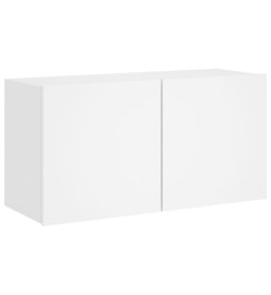 Unités murales TV 5 pcs blanc bois d'ingénierie