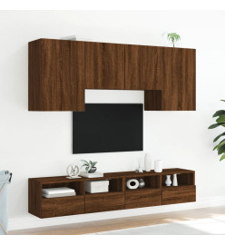 Unités murales TV 5 pcs chêne marron bois d'ingénierie