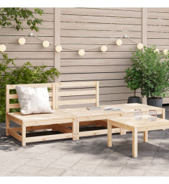 Canapé de jardin sans accoudoirs repose-pieds bois pin massif