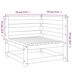 Canapé d'angle de jardin 70x70x67 cm bois de pin massif
