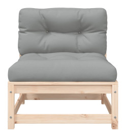 Canapé de jardin sans accoudoirs et coussins bois massif de pin