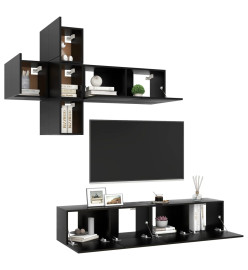 Ensemble de meuble TV 7 pcs Noir Aggloméré