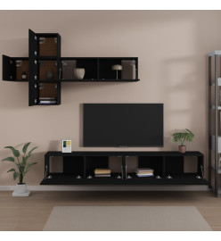 Ensemble de meubles TV 7 pcs Noir Bois d'ingénierie