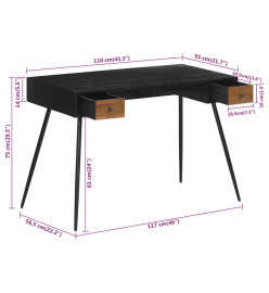 Bureau 117x56,5x75 cm teck massif récupéré