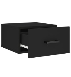 Table de chevet murale noir 35x35x20 cm