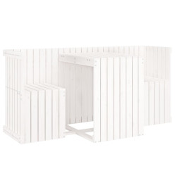 Set de balcon 2 places blanc bois de pin massif