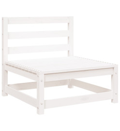 Canapé de jardin repose-pieds 2 places blanc bois massif de pin