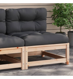 Canapé de jardin sans accoudoirs et coussins bois massif de pin
