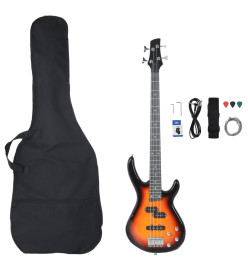 Guitare basse électrique de débutants sac brun et noir 4/4 46"