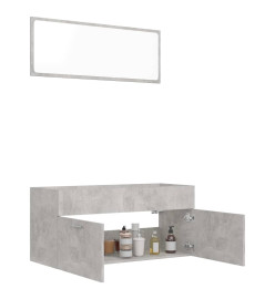 Ensemble de meubles de salle de bain 2 pcs Gris béton Aggloméré