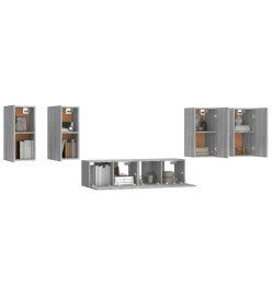 Ensemble de meubles TV 6 pcs Sonoma gris Bois d'ingénierie