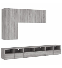 Armoires murales TV 5 pcs sonoma gris bois d'ingénierie