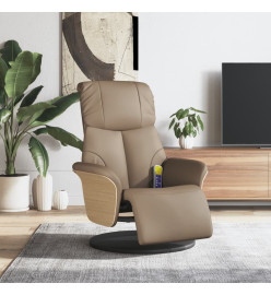 Fauteuil inclinable de massage repose-pieds cappuccino