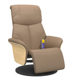 Fauteuil inclinable de massage repose-pieds cappuccino