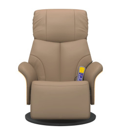 Fauteuil inclinable de massage repose-pieds cappuccino