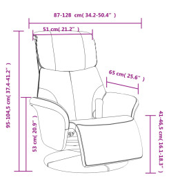 Fauteuil inclinable de massage repose-pieds cappuccino