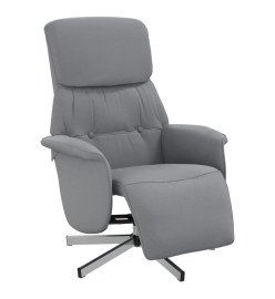 Fauteuil inclinable avec repose-pieds gris clair tissu