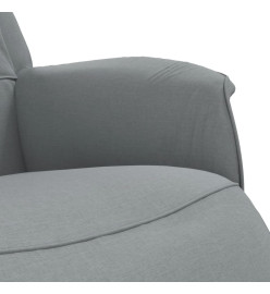 Fauteuil inclinable avec repose-pieds gris clair tissu