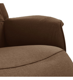 Fauteuil inclinable avec repose-pieds marron tissu