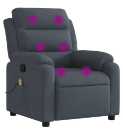 Fauteuil de massage inclinable gris foncé velours