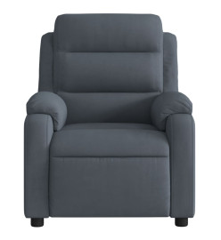 Fauteuil de massage inclinable gris foncé velours