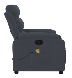 Fauteuil de massage inclinable gris foncé velours