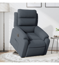 Fauteuil inclinable électrique gris foncé velours