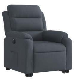 Fauteuil inclinable électrique gris foncé velours