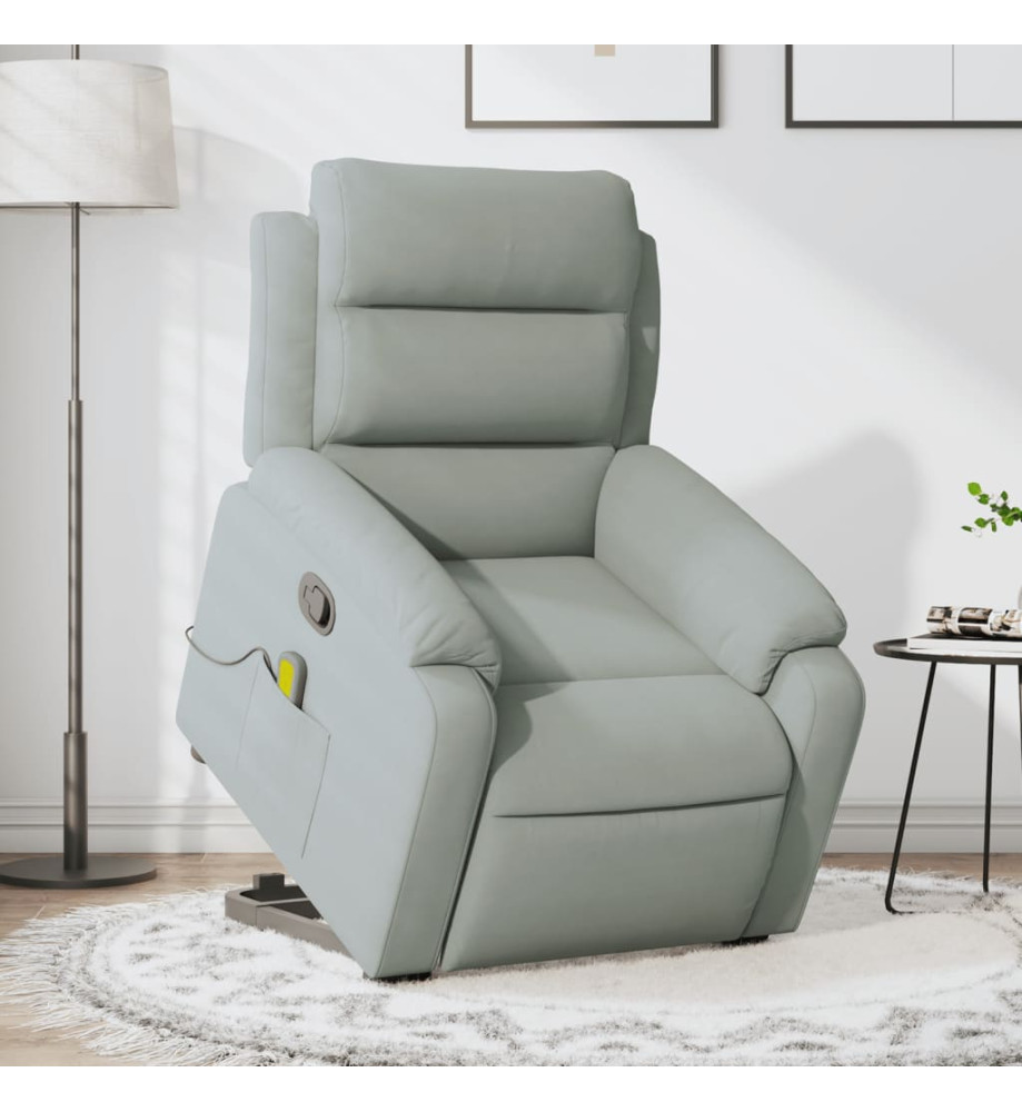 Fauteuil de massage inclinable Gris clair Velours