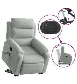 Fauteuil de massage inclinable Gris clair Velours