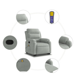 Fauteuil de massage inclinable Gris clair Velours