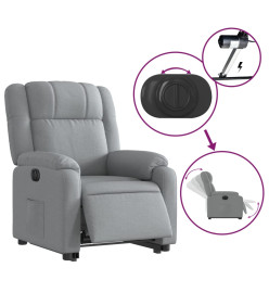 Fauteuil inclinable électrique gris clair tissu