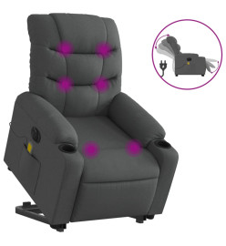 Fauteuil inclinable de massage électrique Gris foncé Tissu