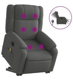 Fauteuil inclinable de massage électrique Gris foncé Tissu