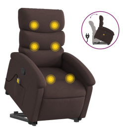 Fauteuil inclinable de massage Marron foncé Tissu