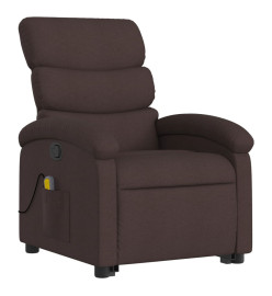 Fauteuil inclinable de massage Marron foncé Tissu