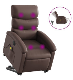 Fauteuil inclinable de massage électrique marron similicuir