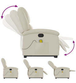 Fauteuil inclinable de massage Crème Similicuir