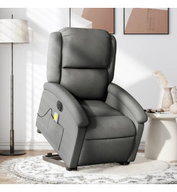 Fauteuil inclinable de massage électrique Gris foncé Tissu