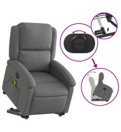 Fauteuil inclinable de massage électrique Gris foncé Tissu