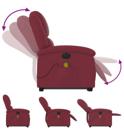 Fauteuil inclinable de massage électrique Rouge bordeaux Tissu