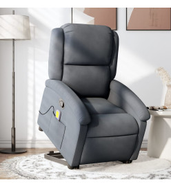 Fauteuil de massage inclinable Gris foncé Velours