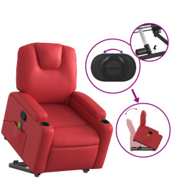 Fauteuil inclinable de massage Rouge Similicuir