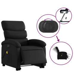 Fauteuil inclinable de massage électrique noir similicuir